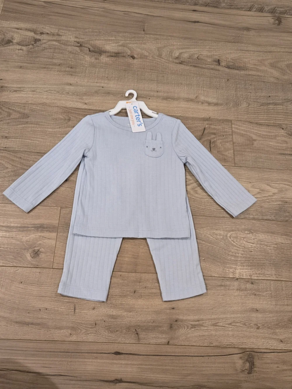 NWT Carter’s Bunny Pocket Blue Baby Boy Lounge Outfit Set Multi-sizes 3M & 9M